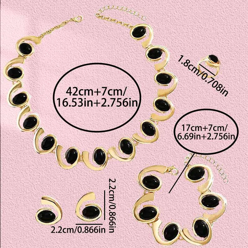 Fashionable retro creative sophisticated necklace and bracelet, chain, ring, set, 2025 years, European style, boho style