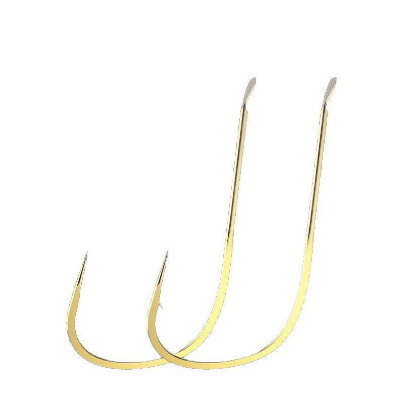 Qianrui gold sleeve fish hook bulk fish fishing barbless sleeve hook…