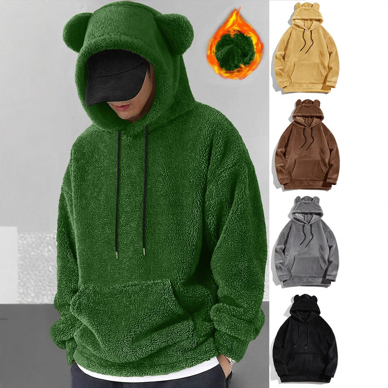 Cross-border AliExpress Autumn and Winter plus size Hooded Men's Casual Personalized Fashion Sweatshirt Coral Fleece Jacket Men's in stock Cross-border AliExpress Autumn and Winter plus size Hooded Men's Casual Personalized Fashion Sweatshirt Coral Fleece Jacket Men's in stock