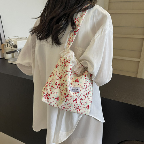 Casual large-capacity nylon bag for women 2024 new versatile shoulder crossbody bag popular polka dot bucket bag