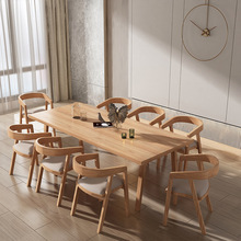 北欧全实木餐桌简约家用小户型原木吃饭桌椅餐厅休闲创意长方形桌