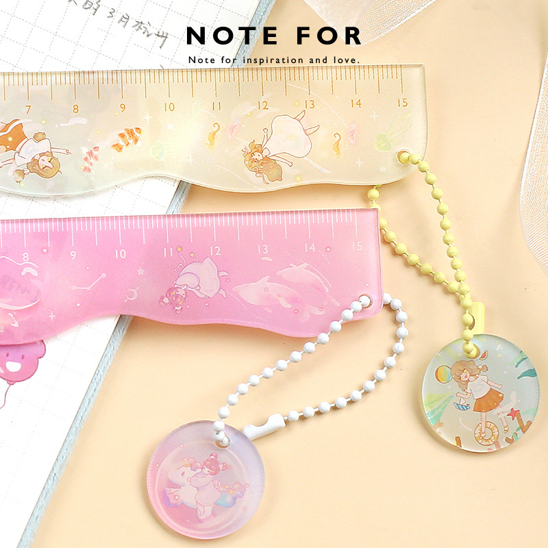 NOTE FOR 亚克力尺子梦境巡游梦幻少女挂件吊坠直尺学生测量工具|ru