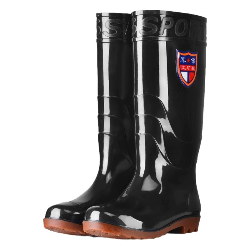 Высокие резиновые сапоги для мужчин, нескользящая и износостойкая обувь для воды, утолщенные резиновые сапоги с длинными трубками, мужские сапоги для сельскохозяйственных работ по охране труда, резиновая обувь для работы на стройке.