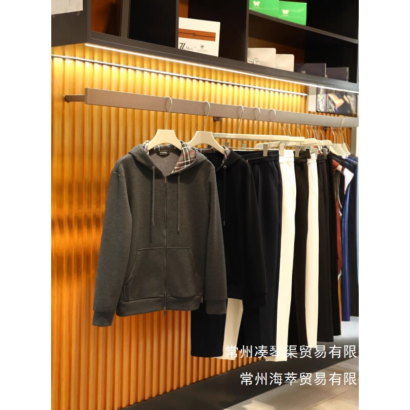 Autumn and Winter Thick Outwear Wool Blend Italian Classic Casual Hooded Men's and Women's Sports Sweatshirt Zipper Open Wholesale