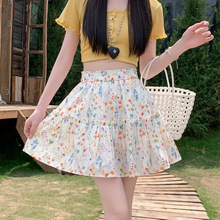 韩系温柔浪漫小碎花设计感半身裙女夏季百搭松紧腰短款a字蓬蓬裙