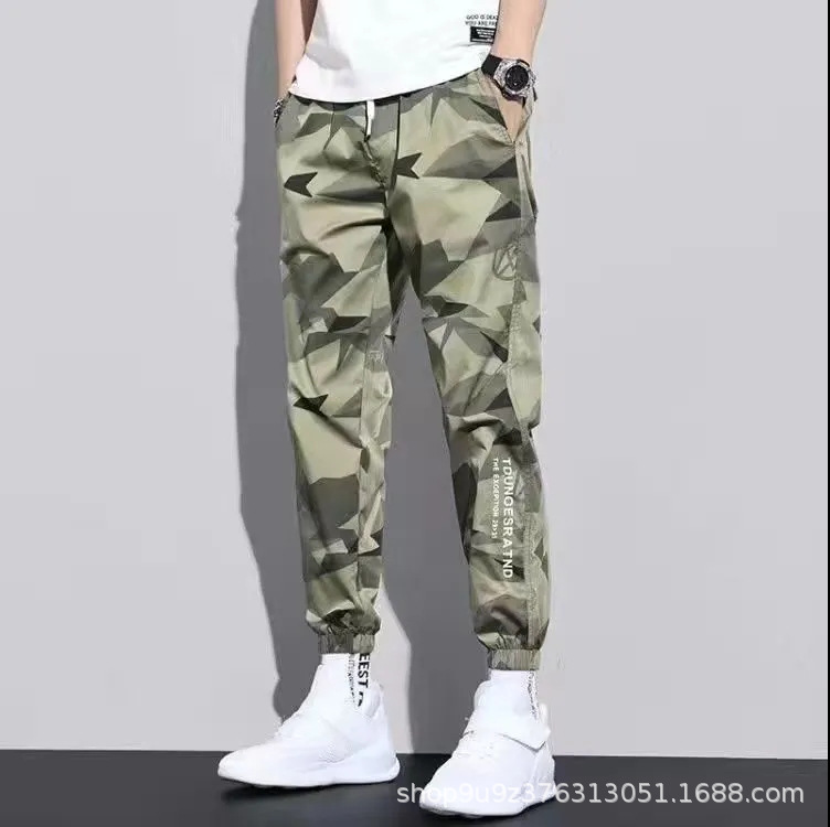 Seda de hielo delgada pantalones casuales hombres de verano marca de moda camuflaje herramientas más tamaño tobillo-longitud Pantalones deportivos de secado rápido 1/2 piezas