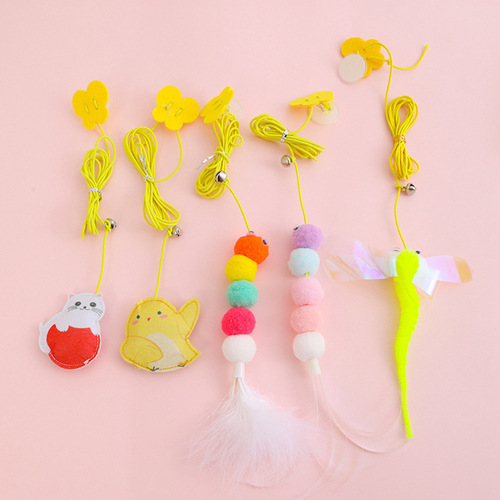 New swing hanging door toy felt containing catnip self-boosting hanging telescopic adjustable cat toy