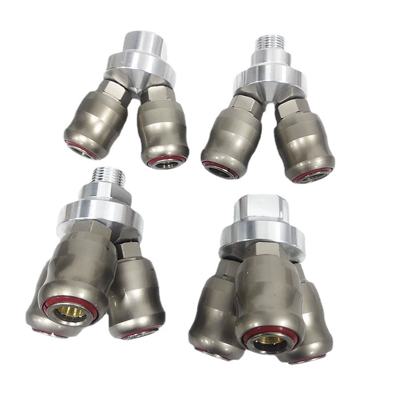 Взрывозащищенный самоблокирующийся круглый двусторонний Круглый Тройник Пневматический быстроразъемный соединитель C-типа воздушный компрессор воздушный насос аксессуары небольшой воздушный пистолет