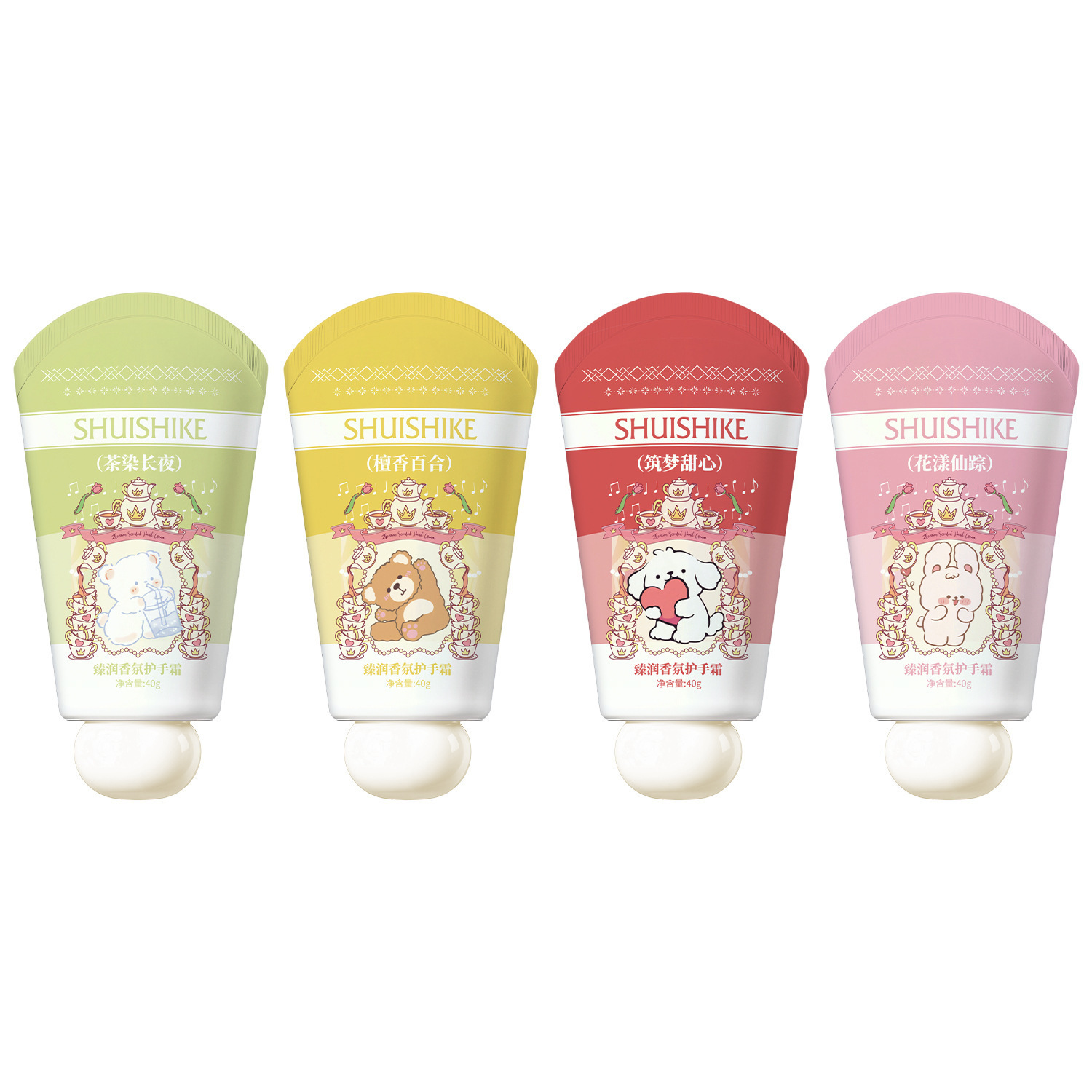 Agua instantánea pequeña grasa crema de manos de acero humectante refrescante no grasa caja de regalo de oso en línea caja de regalo de mano