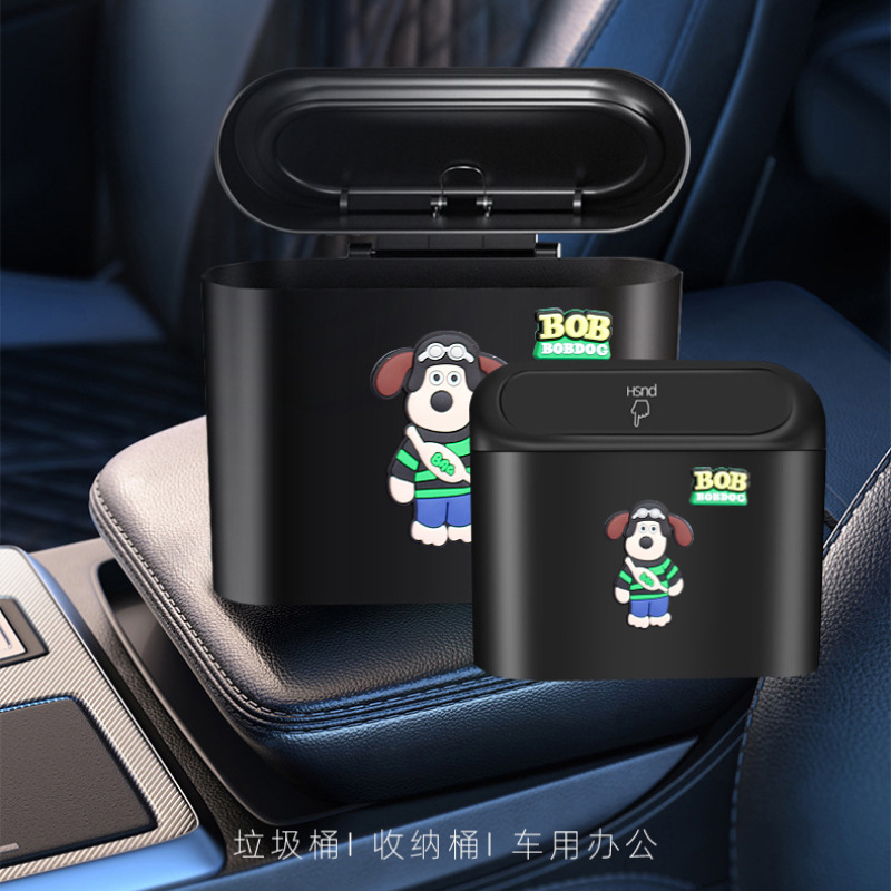 Productos para automóviles lindo perro jefe de basura de automóvil puerta lateral cajas de almacenamiento cajas de dibujos animados perros pilotos mujeres