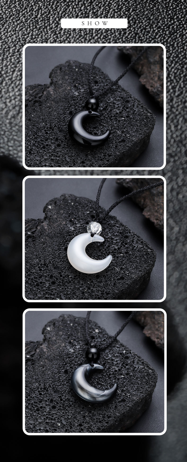 Cord String Chain Type 1 Piece Quantity Holiday, Daily Occasion Resin Material Retro Simple Style Moon Resin Unisex Pendant Necklace Men Pendant Necklaces