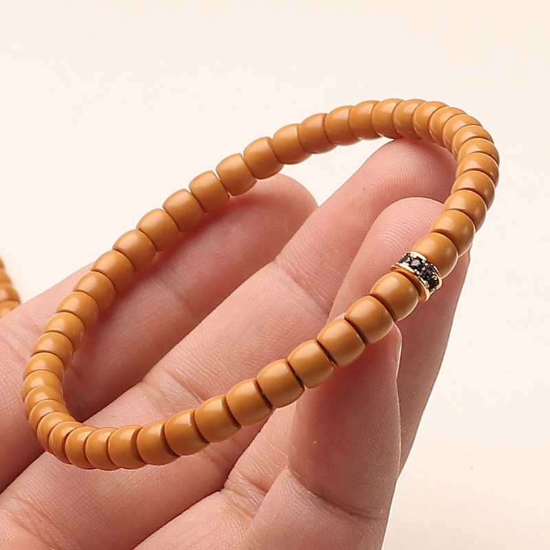 Authentic Olive Stone Buddhist Bead Bracelet For Men And Women_voghion.com