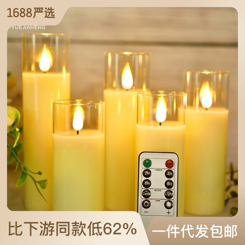 Water Droplet 3D Light Glass Set LED Electronic Candle Light Wedding Festival Gift Club Decor Bar Stage Light