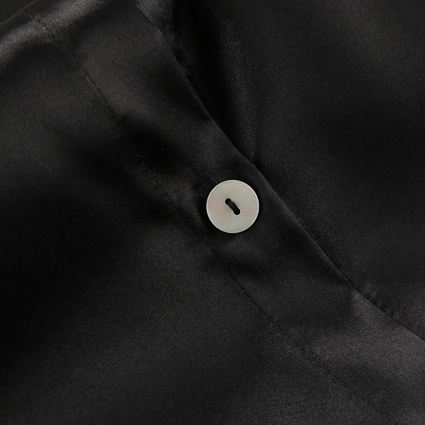 2024 Herbst Schwarz Tintin Gespleißt Feder Nachtwäsche Zwei Stück Set Lose Langarm Hosen frauen Hause Kleidung_voghion.com