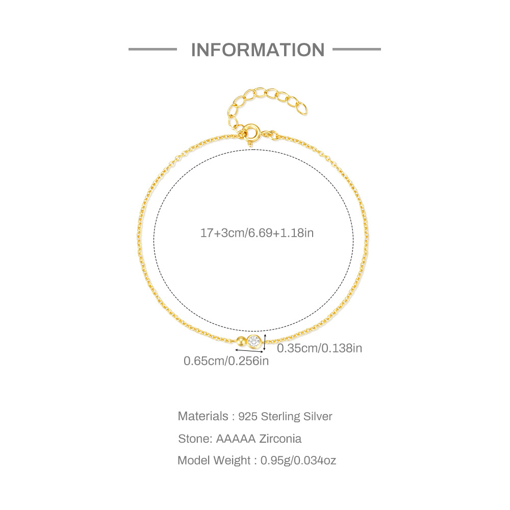 2g Weight 925 Sterling Silver Pendant Material 925 Sterling Silver Bracelets Simple Style