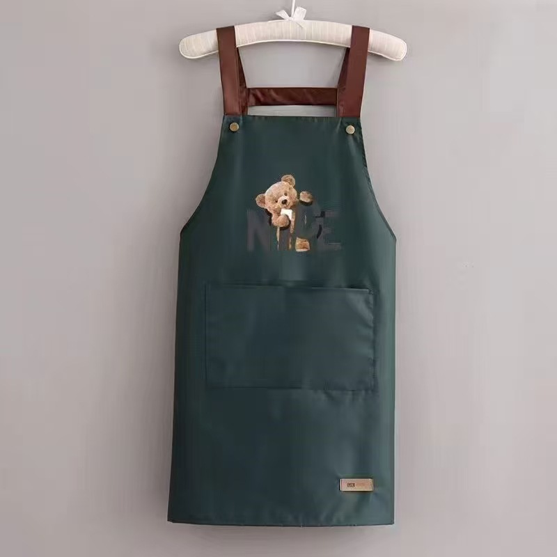 卸売防水エプロン、ショルダーストラップ、耐油エプロン、家庭用キッチン作業服、二層ハンドプリントエプロン|undefined