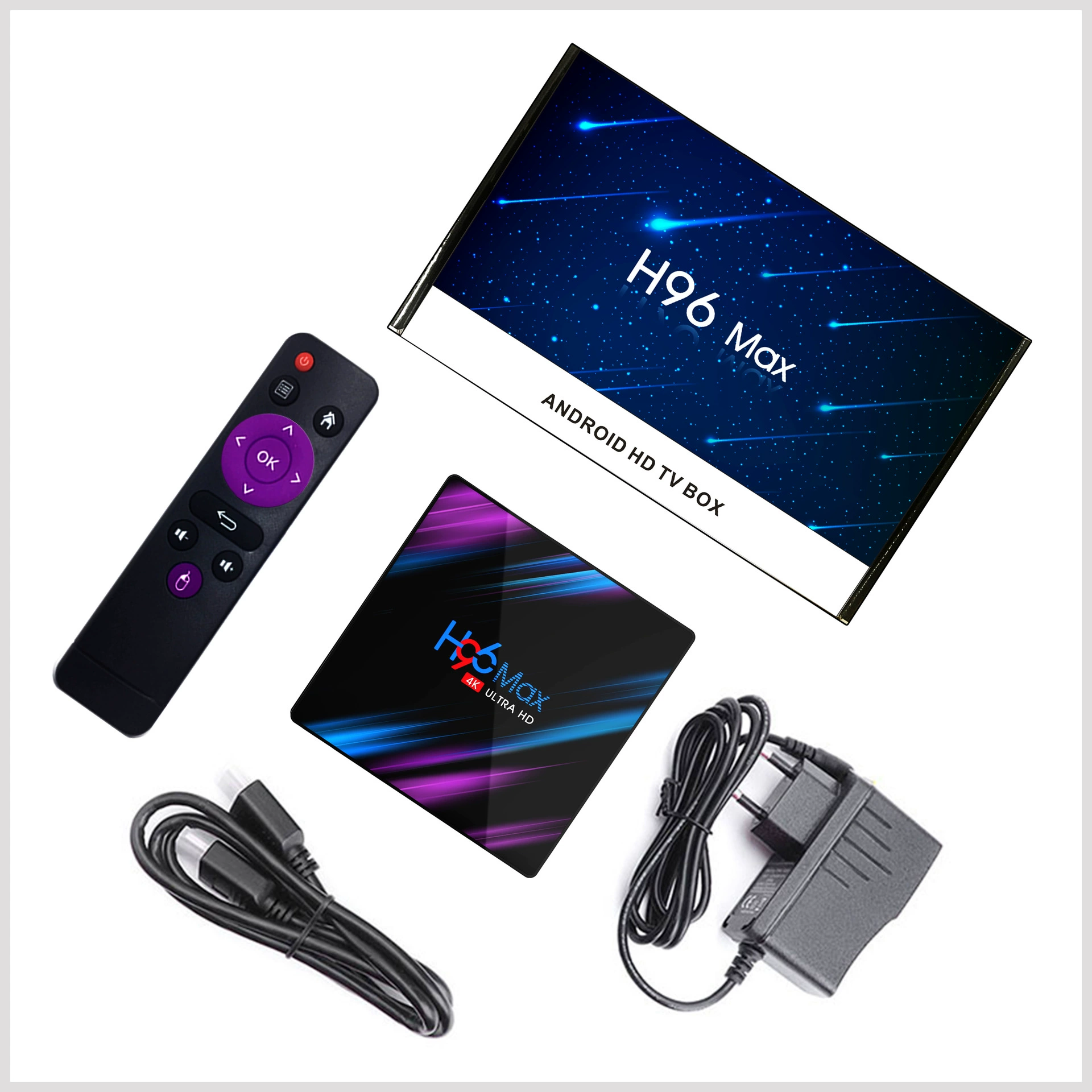 H96max набор - медиаплеер TV-BOX RK3318 Android 10.0 4ГБ/64ГБ 4K HD сетевой плеер
