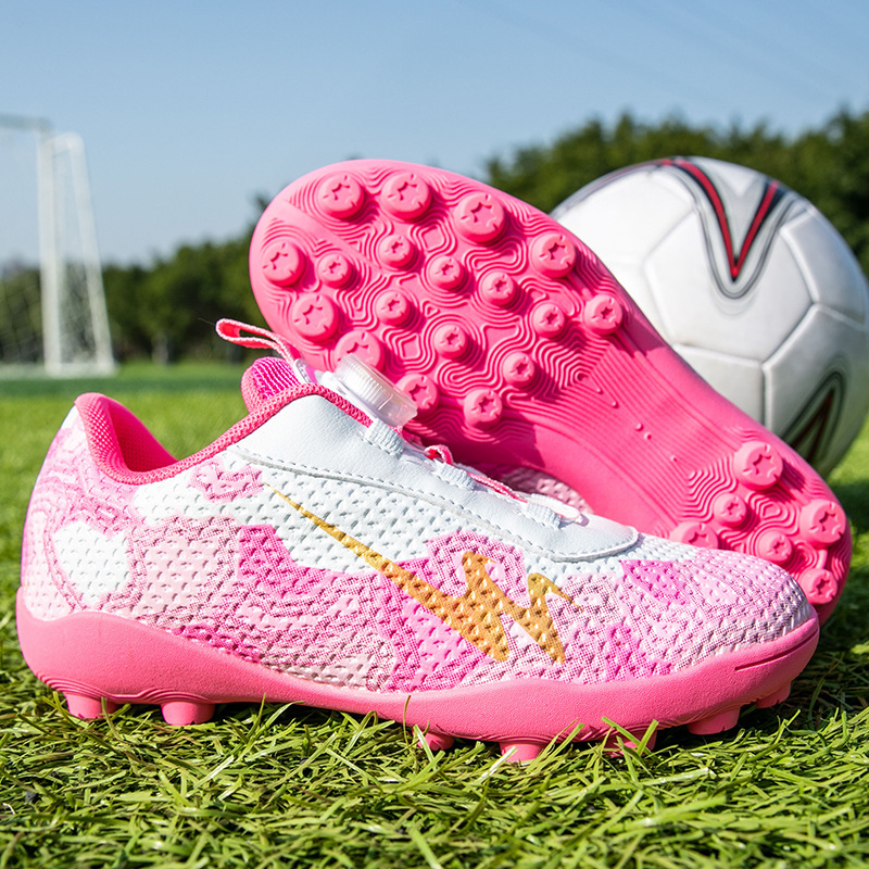 Double Star Children's Soccer Shoes, Non-Slip, Wear-Resistant, Lace-Free Sports Shoes, Broken Nail-Resistant Soccer Shoes