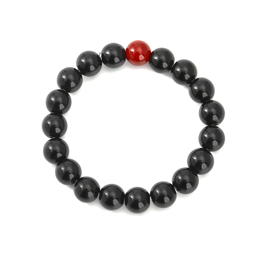 Black + red agate stone