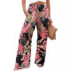 Amazon Hot Cross-border Summer Women's Fashion Elegant Loose Printed High Waist Wide Leg Trousers Women's Casual Pants