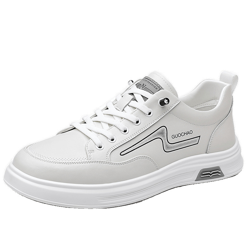 2025 nuevos zapatos blancos para hombre, zapatos planos de tendencia de todo fósforo, zapatos individuales de cuero, zapatos de punta baja de moda, zapatos casuales al por mayor