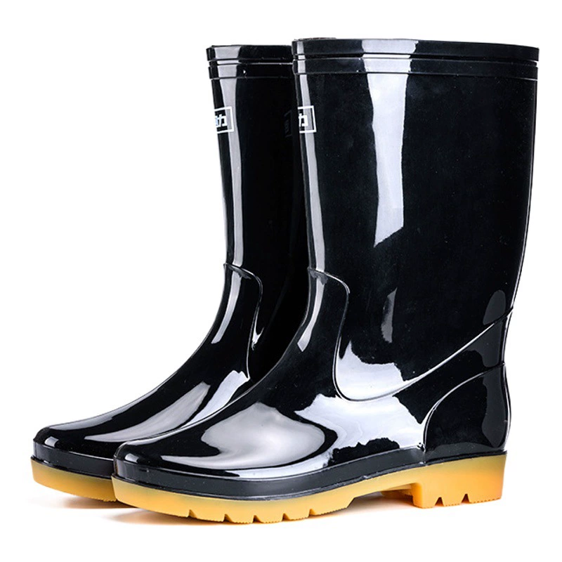 Резиновые сапоги-сапожки на высокой подошве 807 унисекс, нескользящие, на толстой подошве, износостойкие, водонепроницаемые.