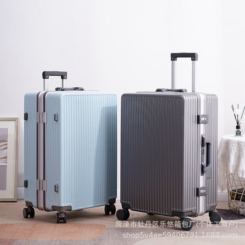 Men's and women's mute luggage password suitcase durable large capacity trolley case multifunctional boarding aluminum frame suitcase
