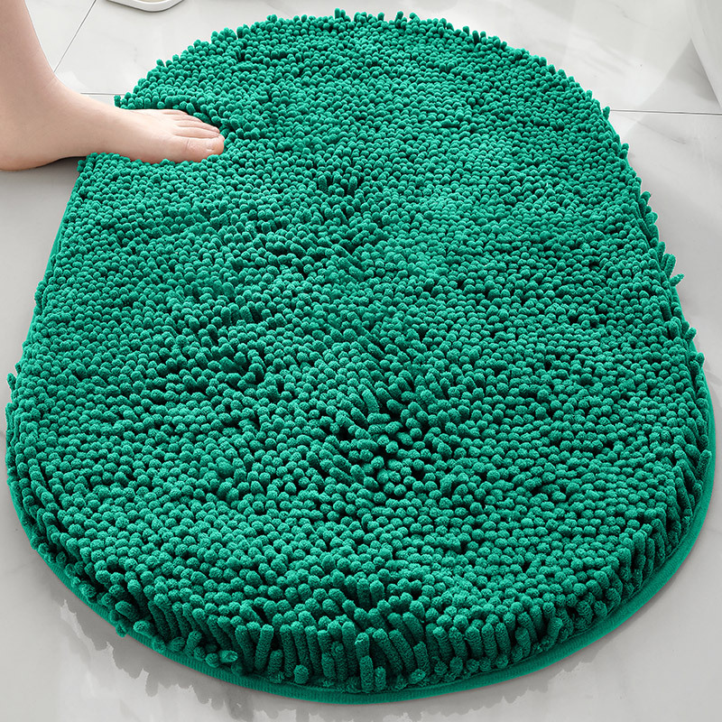 Alfombra absorbente de baño de chenilla ovalada Alfombra de pie de puerta de baño Alfombra antideslizante de entrada de baño Alfombra de dormitorio