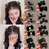 Korean girl student Hairpin Hairdressing new pattern Fabric art bow Sweet Hearts Bangs Grip Versatile houndstooth