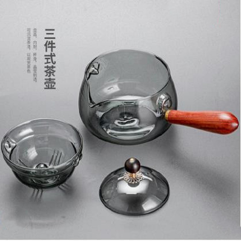 360 grados de rotación caliente resistente al calor de ocio olla ahumado vidrio borosilicato gris ocio té fabricante engrosada a prueba de explosiones