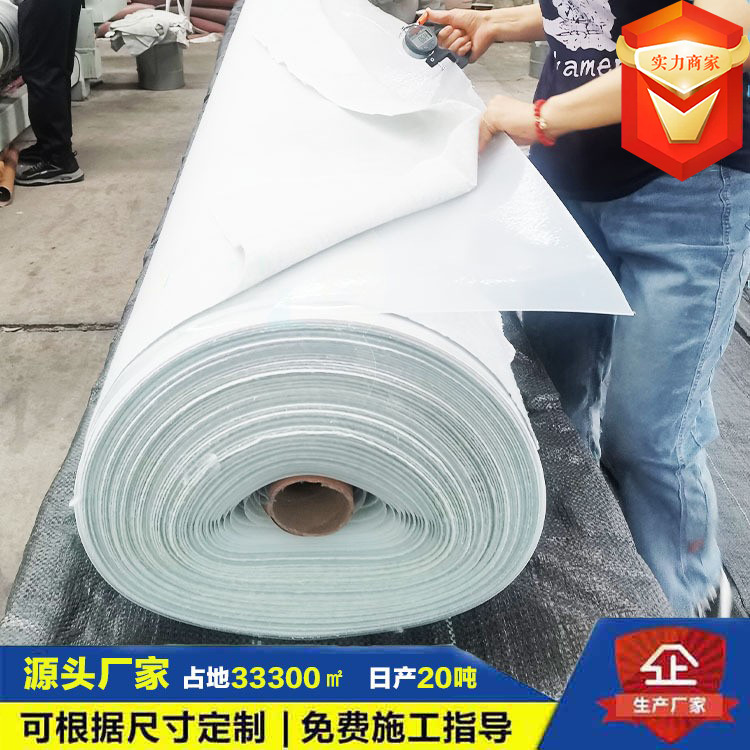 加工定制河道土工膜防水土工膜鱼塘两布一膜蓄水池防渗复合土工膜