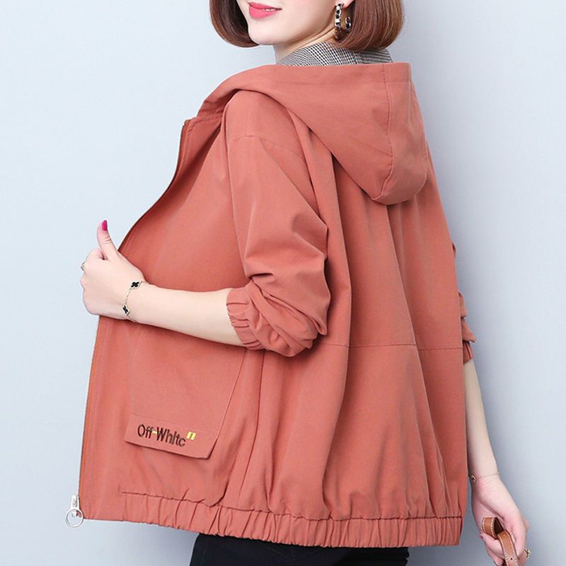 2025 Spring New Fashion Hooded Mother Loose plus size Casual Short Coat Jacket Coat Women's Small