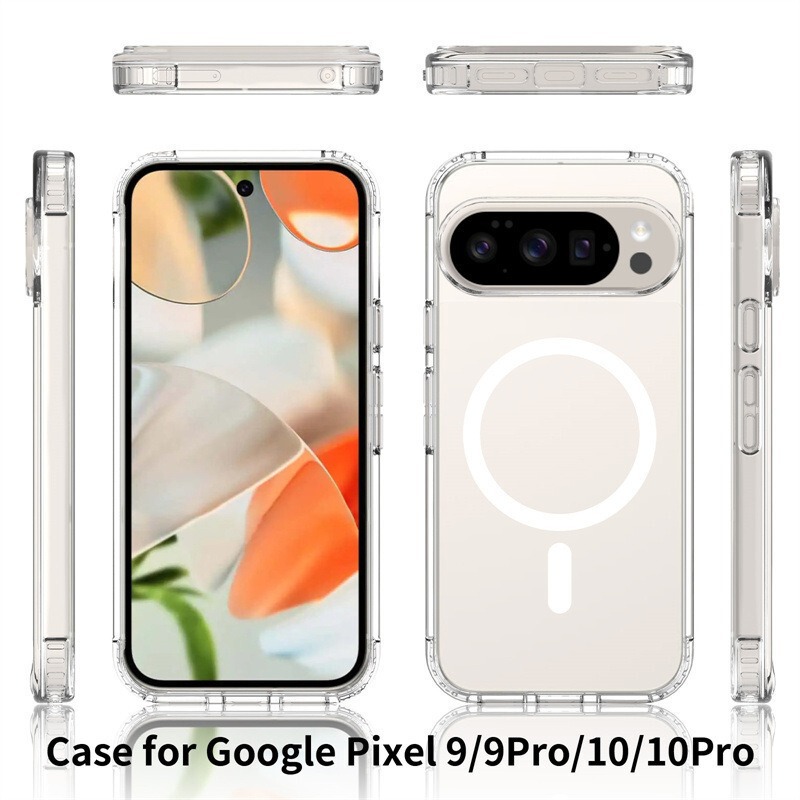 适用谷歌Pixel10ProXL抗黄亚克力手机壳google pixel9A磁吸透明套|undefined