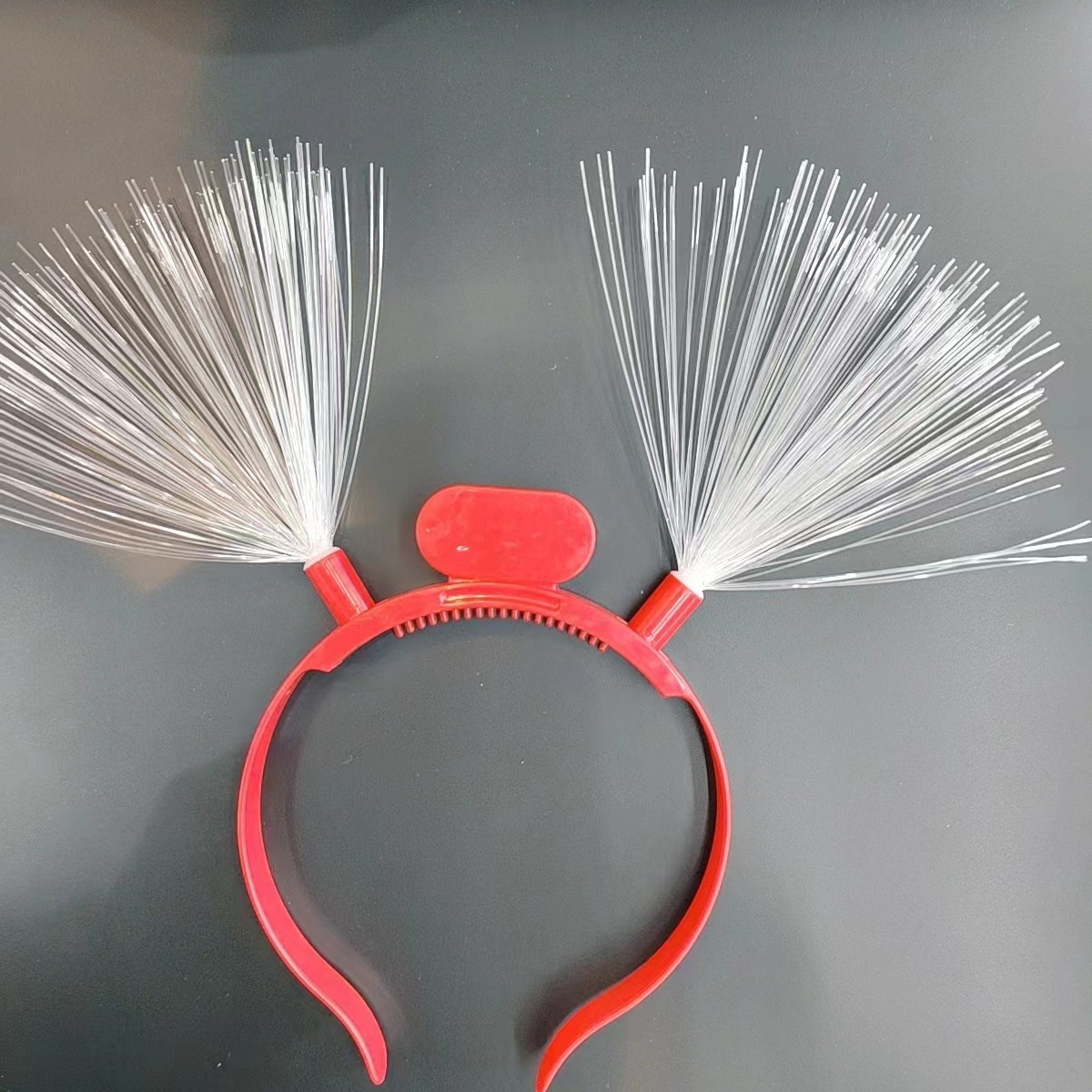 Fiesta de luz LED ficha de cabeza de fibra óptica con lámpara de cabello fijación de cabeza flash   Fibra óptica Head Buck