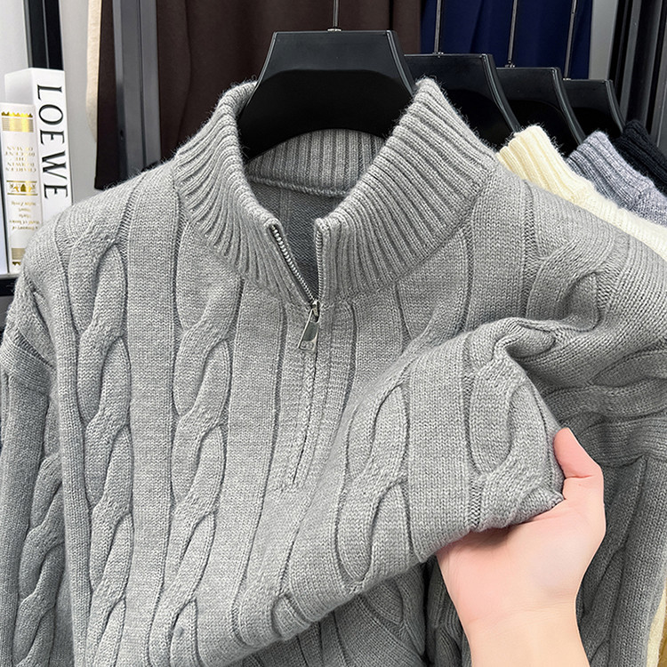 2026 Fall/Winter American-style casual men's knitted sweater, trendy men's casual designer loose-fitting, trendy and versatile