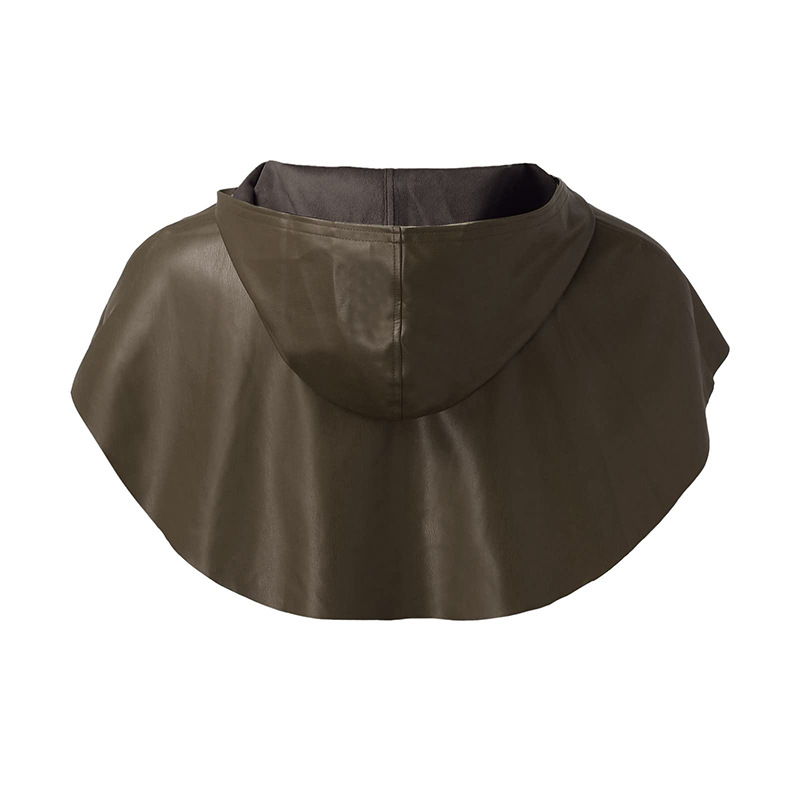Los hombres europeos y americanos pu cuero sombrero cazador con capucha chal retro medieval renacimiento Cabo sombrero mago
