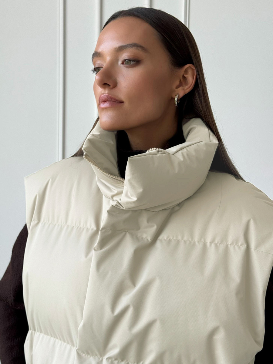 Naisten syksy- ja talvivaatteet, uusi löysä urheilullinen rento liivi, puuvillatakki_voghion.com