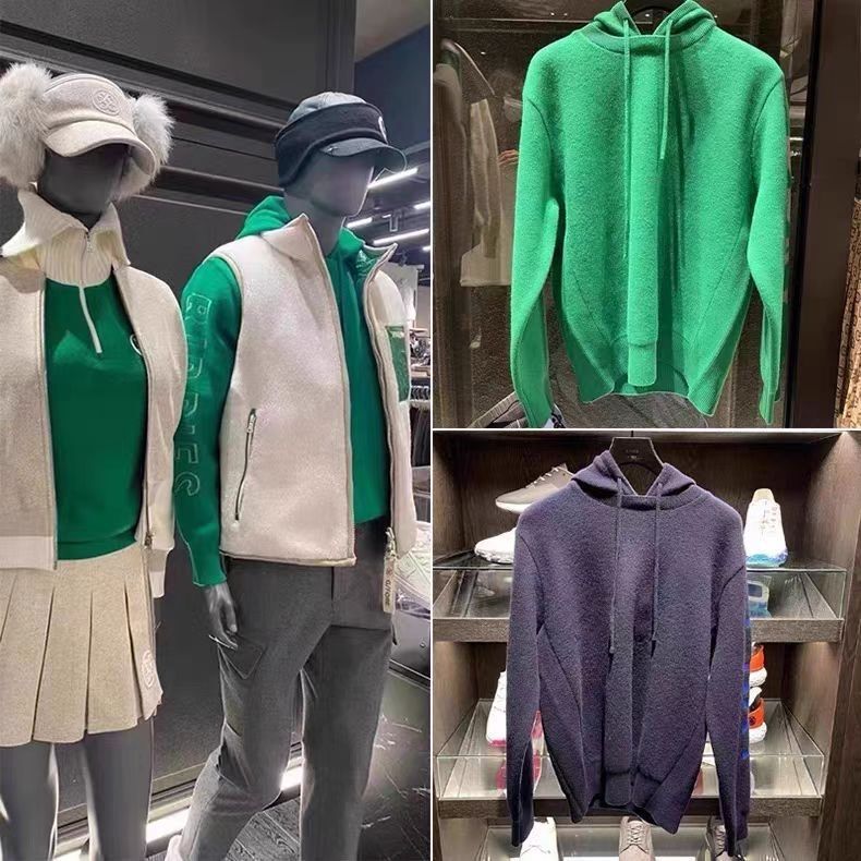 Autumn and Winter Golf Clothing Men's Hooded Pure Color Simple Long-Sleeved Knitwear Knitwear Fashionable Versatile Top 0116