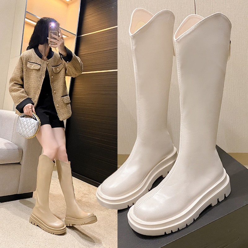 Long Boots for Women with Thick Legs and Fat Tall Knight Boots 2025 Autum New Style V-Mouth Large Tube Circumference over the Knee Large Size Boots Long Boots for Women with Thick Legs and Fat Tall Knight Boots 2025 Autum New Style V-Mouth Large Tube Circumference over the Knee Large Size Boots