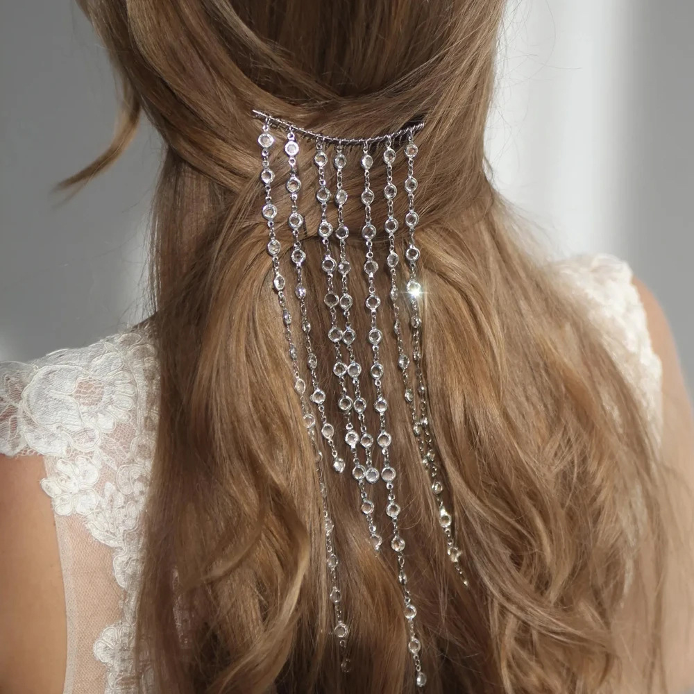 Europa y los Estados Unidos venta caliente bordilla insertar peinado de alto nivel de sensación de disco de cabello de diamante cadena de cabello temperamento accesorios para mujer headwear