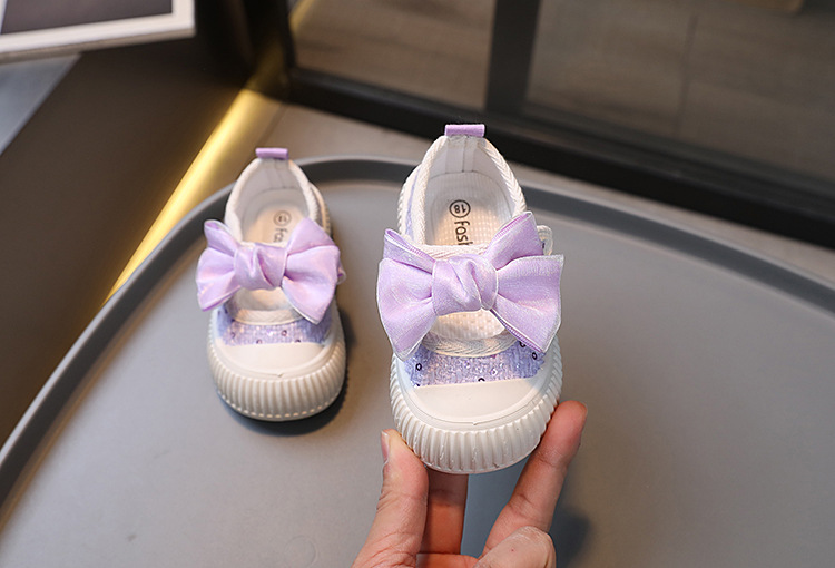 Per bambini 2024 Primavera e Autunno Nuova edizione coreana casual Scarpe con bocca quadrata in tela per ragazza 1-3 anni_voghion.com