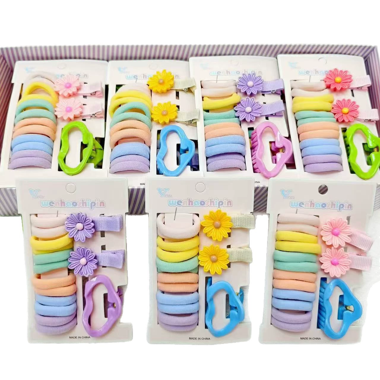 Hairgrip, children's cute set, harmless hair rope, flowered, no hair damage, wholesale