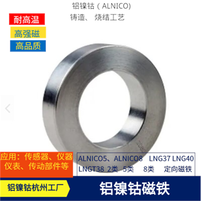 磁力密封环圆形磁铁五类铝镍钴AINICO9带槽密封件磁铁环永磁强效