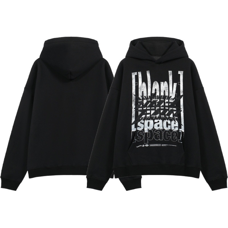 High Street FAR.ARCHIVE flash Limited letters oscuro impreso hombres y mujeres sueltos suéter con capucha casual moda