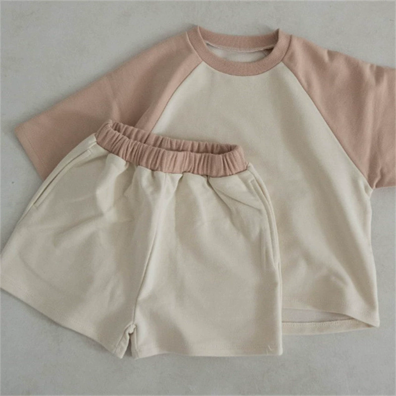 Summer Clothing Set (Brand) Unisex, Shorts & Short-Sleeve Top, Korean Style, Kids 70–120 cm