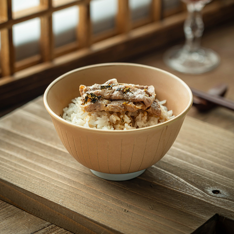 Tacos de arroz de cerámica retro creativos para el hogar, tazón de sopa, tazón de desayuno, tazón de ensalada, tazón de arroz de color sólido al por mayor