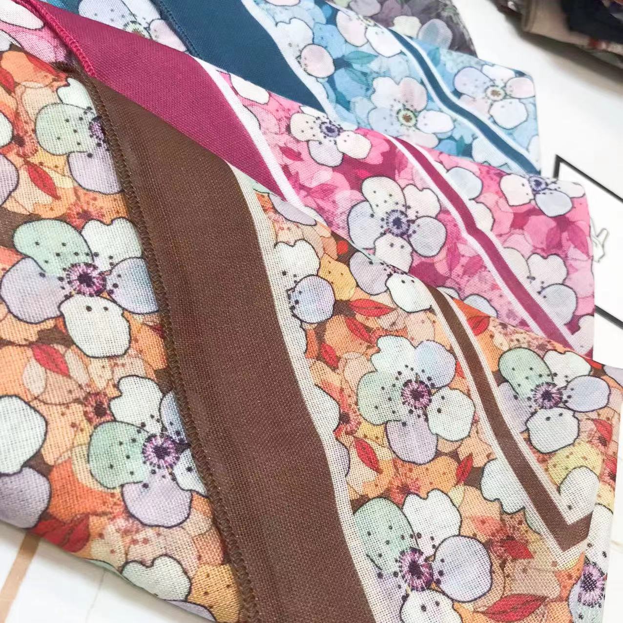 60g Weight Kerchief Classification Daily Occasion cotton and linen Material Flower Pattern Summer Season Women's Gender IG Style Style Women's IG Style Flower Cotton And Linen Kerchief 133