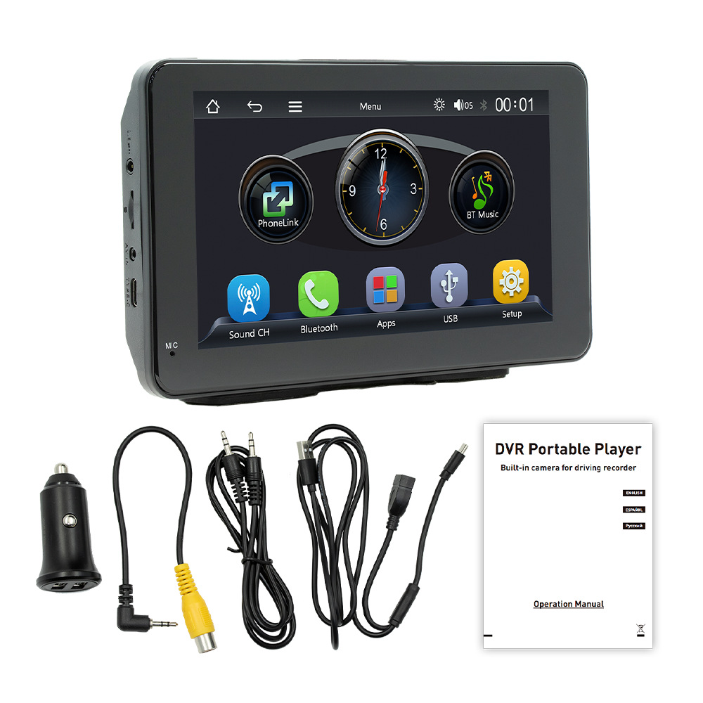 Grabadora portátil de 7 pulgadas imagen de marcha atrás de alta definición carplay inalámbrico cámara incorporada pantalla de control central