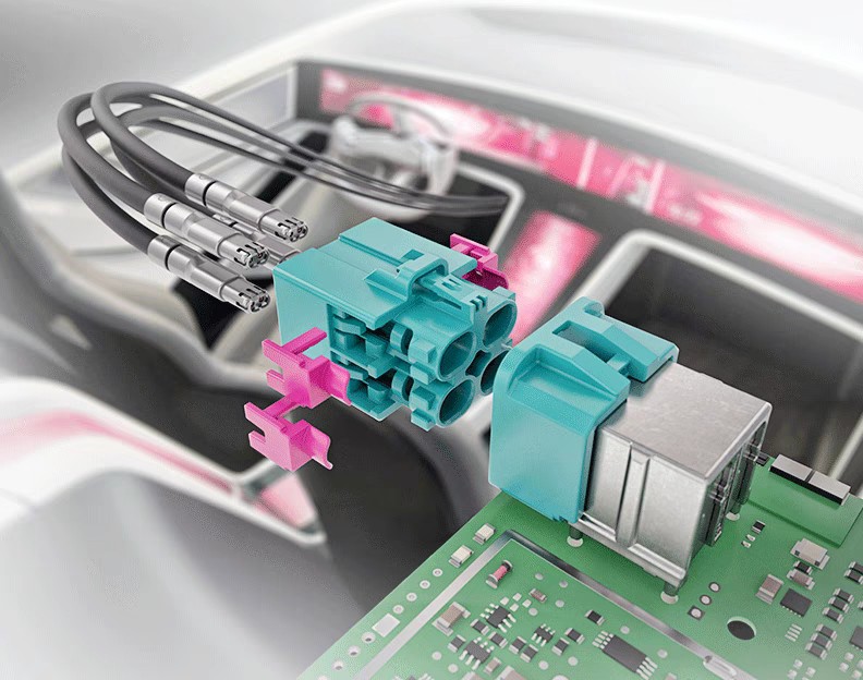 FAKRA罗森博格HSD LVDS线束奔驰 宝马 奥迪 大众MHT双胞胎接头SMT