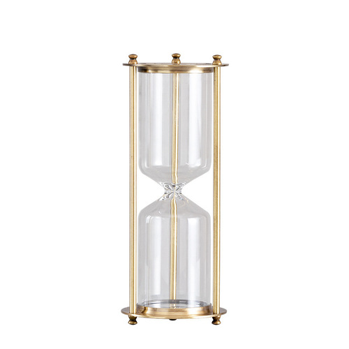 Metal self-loading sand hourglass Home decoration glass ornaments hourglass timer commemorative crafts gift